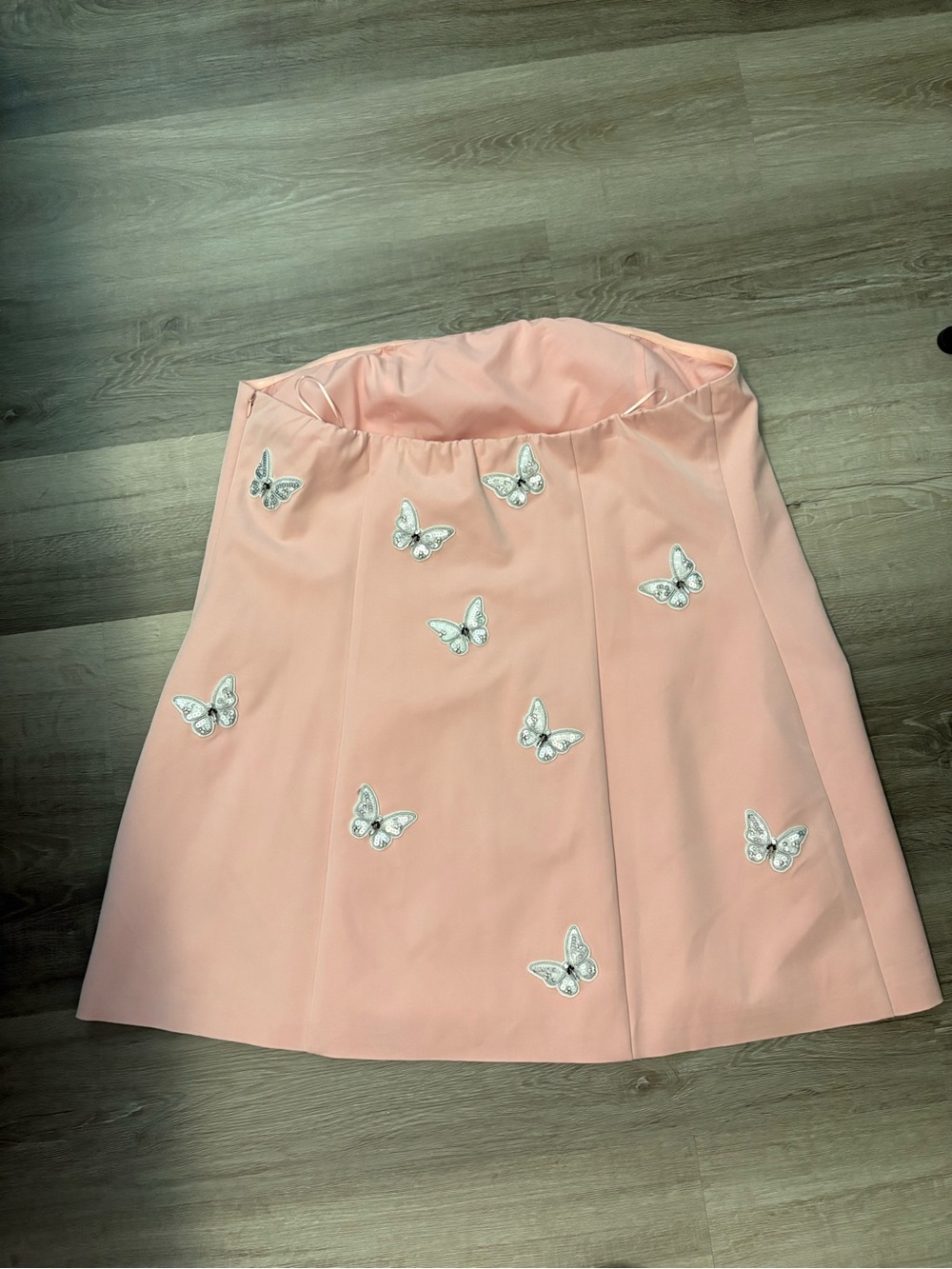 Anthropologie Mare Mare Strapless Blush Butterfly-Appliqué Mini Dress - Picture 5 of 6